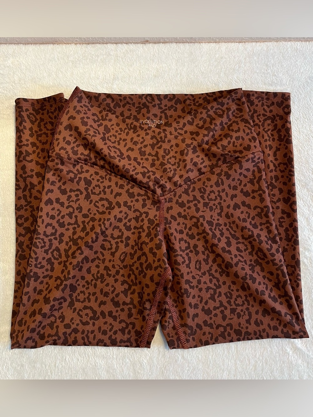 Evolution and Creation Leopard Print Leggings - Brown and Dark Brown
